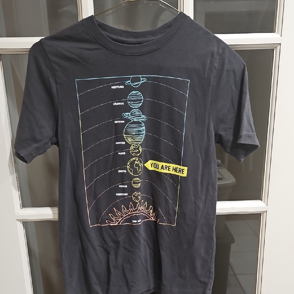 Wonder Nation Planetary Path Kids T-Shirt - Dark Gray Large 10-12